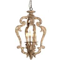 Vintage Rustic Chandelier  Luxury  Wooden Pendant Lamp