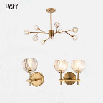 Brand name products creative wrought iron plating molecular hanging lamp luxury K9 italian crystal chandelier