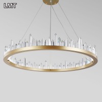 Made in china manufacturers round LED decorative pendant lights personality hotel lamp practical chandelier crystals