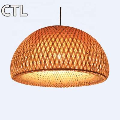 Bamboo hotel pendent lamp commercial guangzhou round  bamboo pendant light