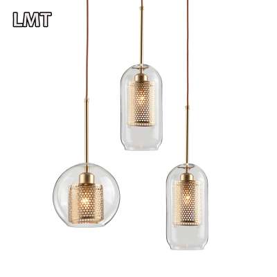 Bulk purchasing website simple designer restaurant villa hotel model hanging light  bed metal ball custom glass chandelier